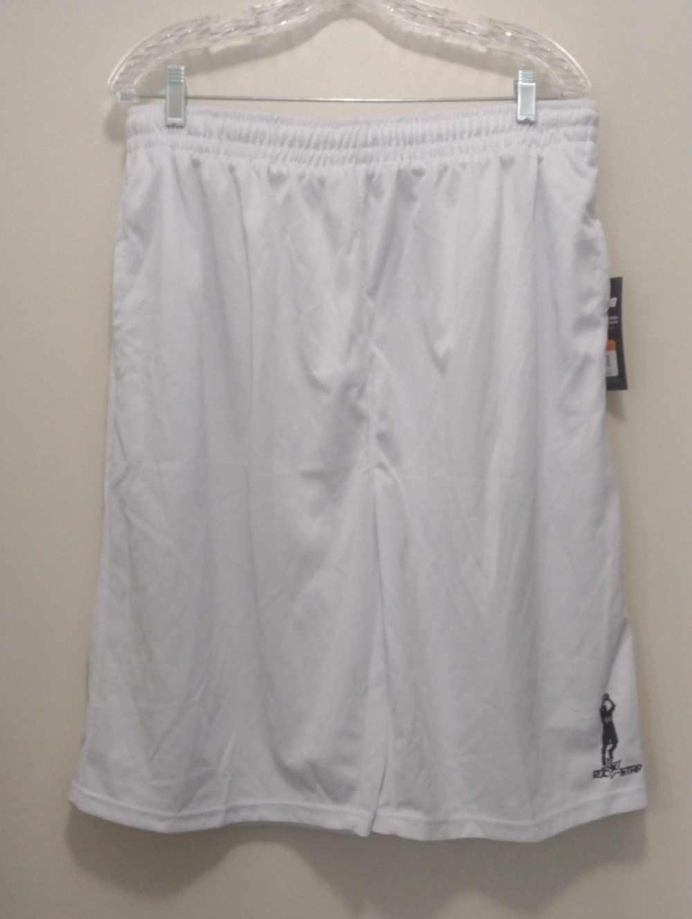 Rocstar Men's White Athletic Basketball Shorts (J1042)